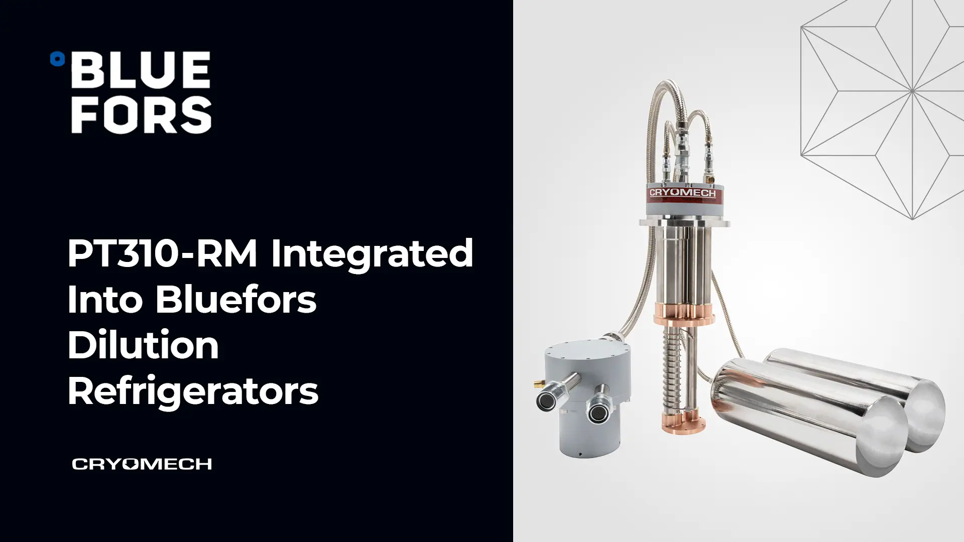 Cryomech PT310-RM Integrated Into Bluefors Dilution Refrigerators