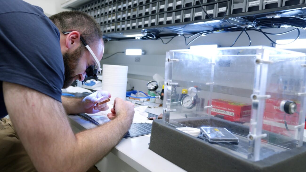 Member of Zhong Lab working.