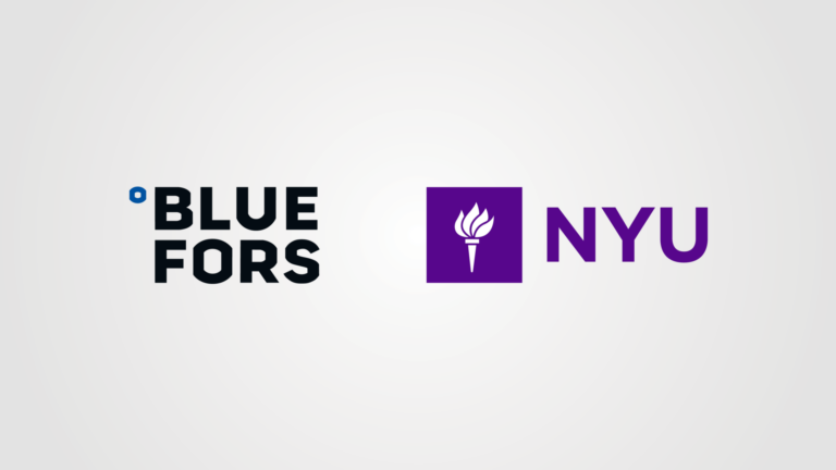 Bluefors and NYU logos
